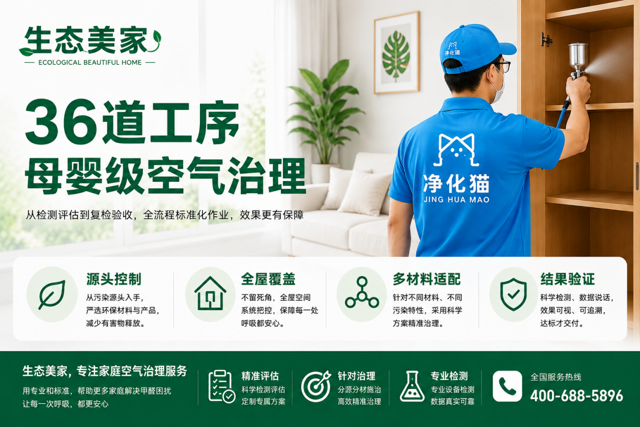 从新房急住到母婴宠物家庭，生态美家36道工序构建空气治理新标准